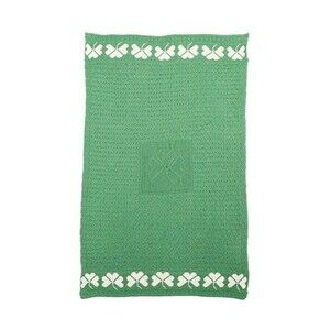 Ireland Merino Wool Throw Blanket Irish Shamrock Fisherman Cable Knit Warm Cozy